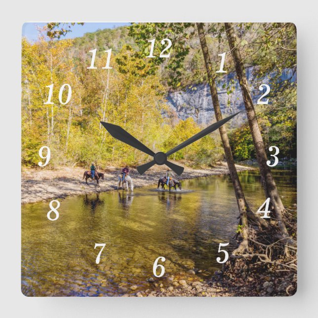 Crossing The Buffalo River Wall Clock (Front)