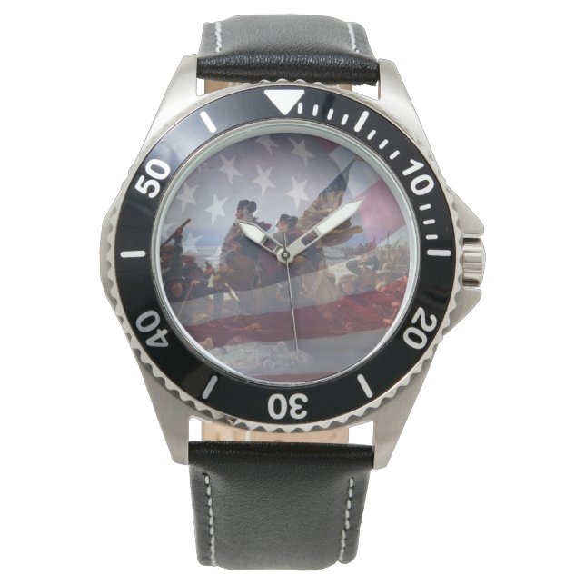 Crossing the Delaware River Stretched Canvas Print Watch (Front)
