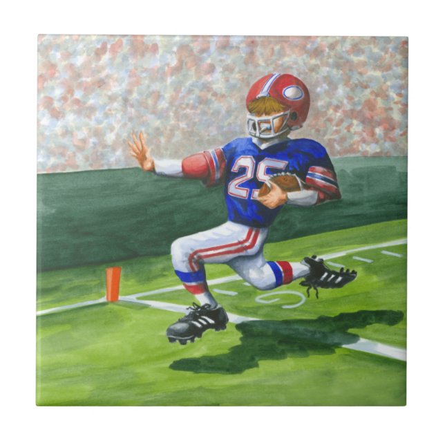 Crossing the Goal Line for a Touchdown Ceramic Tile (Front)