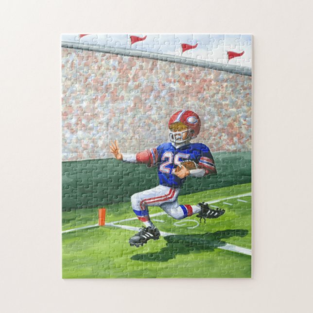 Crossing the Goal Line for a Touchdown Jigsaw Puzzle (Vertical)
