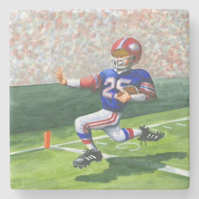 Crossing the Goal Line for a Touchdown Stone Coaster (Front)