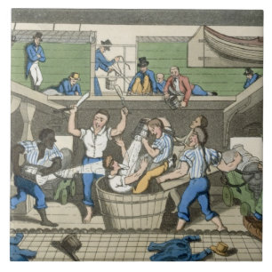 Crossing the Line, plate from 'The Adventures of J Tile