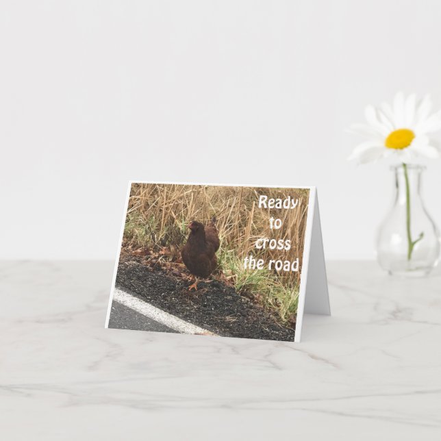 CROSSING THE ROAD TO SAY "HAPPY APRIL BIRTHDAY" CA CARD (Small Plant)
