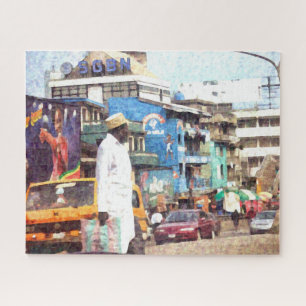 Crossing The Street Lagos Nigeria Jigsaw Puzzle