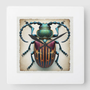 Crossotus Beetle Dorsal View 031124IREF232 - Water Square Wall Clock