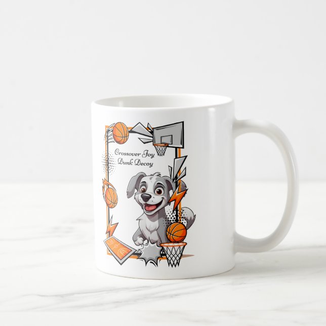 Crossover Joy Dunk Decoy Basketball Dog Coffee Mug (Right)