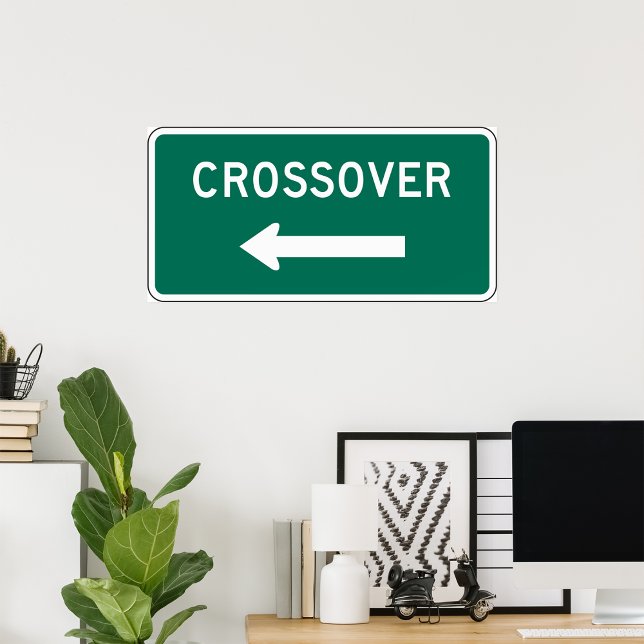 Crossover Road Sign Green Highway Style Direction (Creator Uploaded)