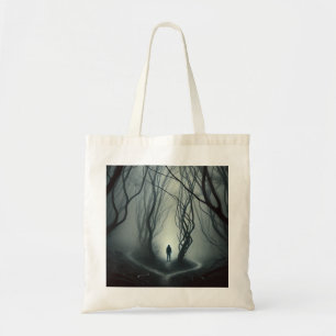 Crossroads in the Fog - Gloomy Forest Art Print Tote Bag