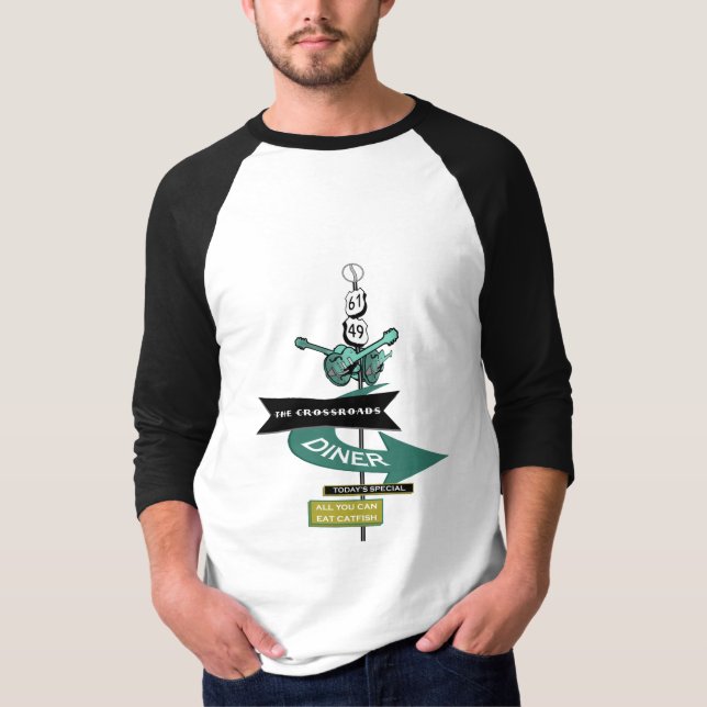 Crossroads Vintage Diner Sign T-Shirt (Front)