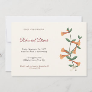 Crossvine Flowers Rehearsal Dinner Invitation