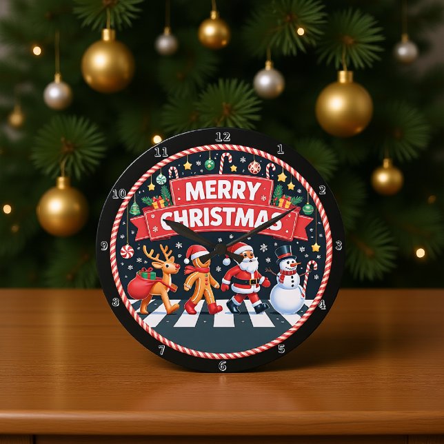 Crosswalk Christmas Large Clock (Creator Uploaded)