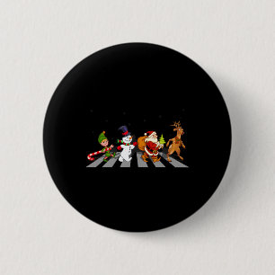 Crosswalk Fun Christmas Santa Elf Snowman Gingerbr 6 Cm Round Badge