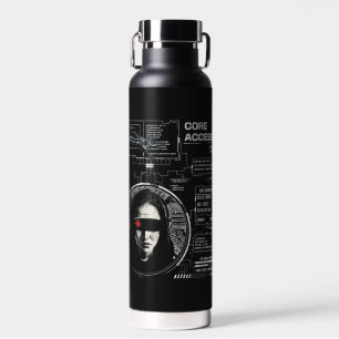 Crosswired - Techno-Brutalist Streetwear Design Water Bottle