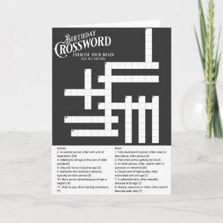 Crossword Birthday Fun Card