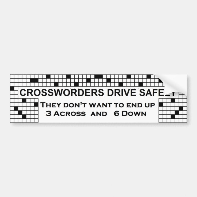 Crossword Bumper Sticker (Front)