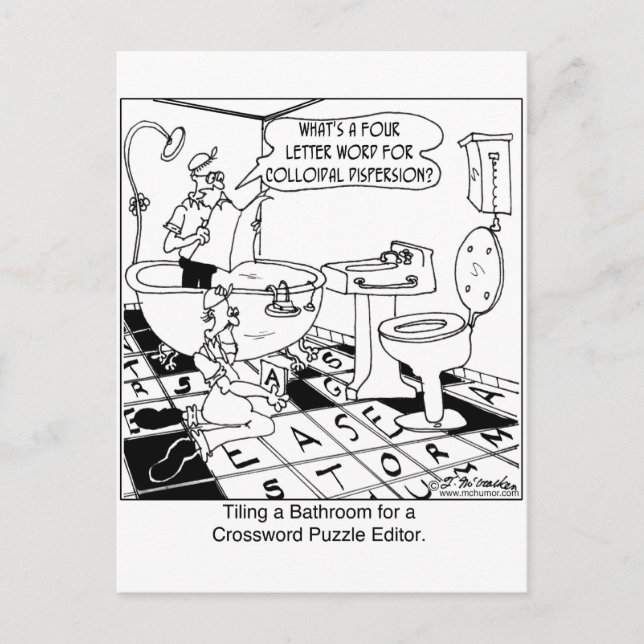 Crossword Editor's Bathroom Tile Postcard (Front)