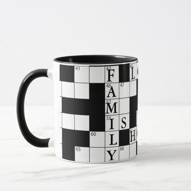 Crossword Puzzle about Family Home Mug (Left)