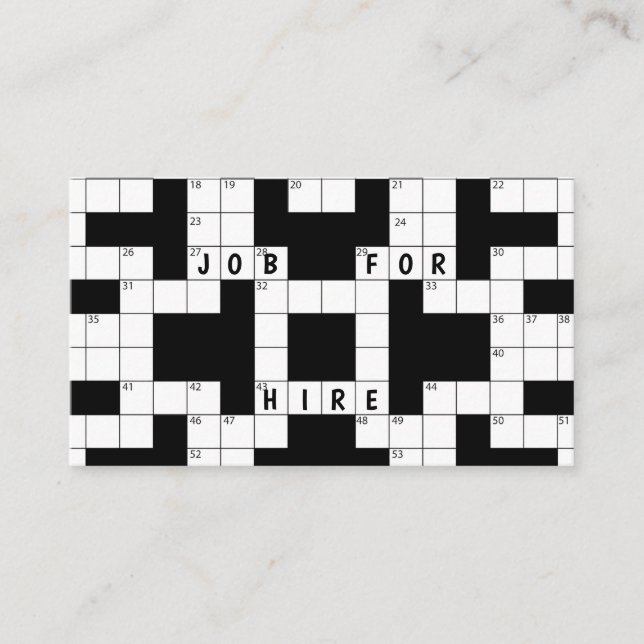 Crossword Puzzle Business Card (Front)