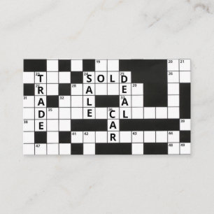 Crossword Puzzle Car Dealer Business Card