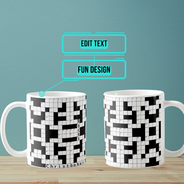 Crossword Puzzle Custom Mug (Do you like to have your coffee with or IN your crossword puzzle? )