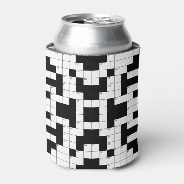 Crossword Puzzle Design Beverage Can Cooler (Can Front)