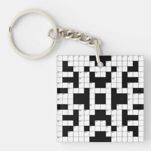Crossword Puzzle Design Keychain