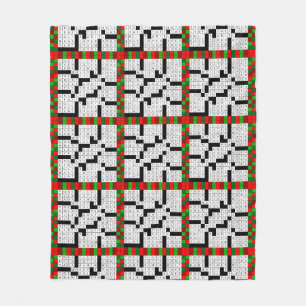 Crossword Puzzle Design on Fleece Blanket