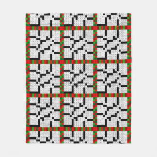 Crossword Puzzle Design on Fleece Blanket