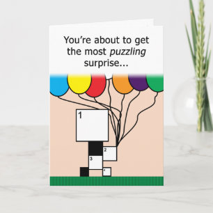 Crossword Puzzle Happy Birthday Card (11x11 Grid)