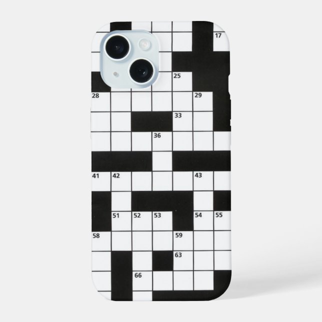 Crossword Puzzle iPhone 15 Case (Back)