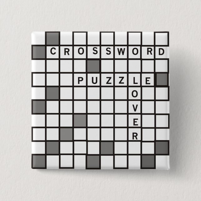 Crossword Puzzle Lover 15 Cm Square Badge (Front)