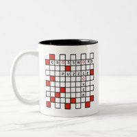 Crossword Puzzle Lover red Two-Tone Coffee Mug
