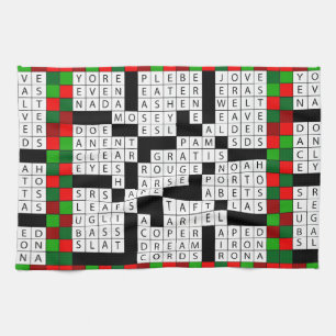 Crossword Puzzle Lovers Kitchen Towel! Tea Towel