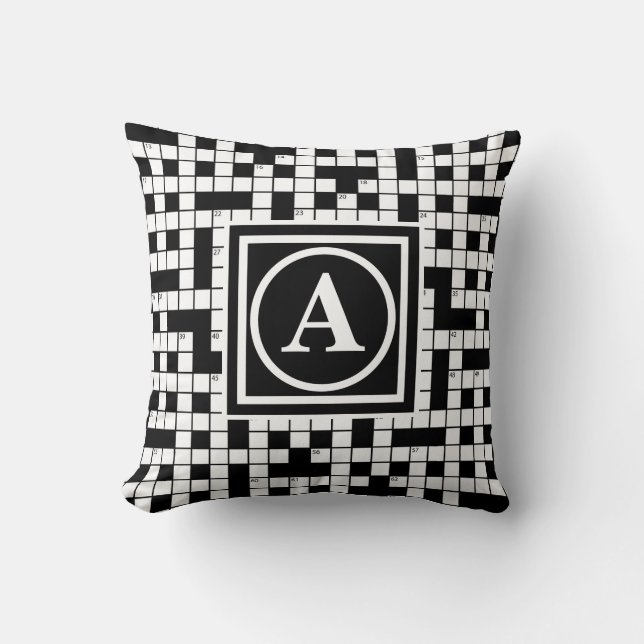 Crossword Puzzle Monogram Cushion (Front)