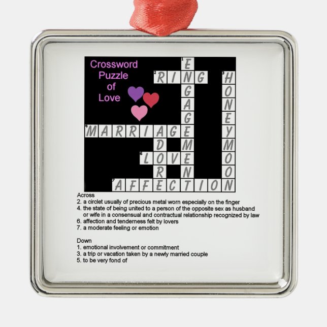 Crossword Puzzle of Love Ornament (Front)