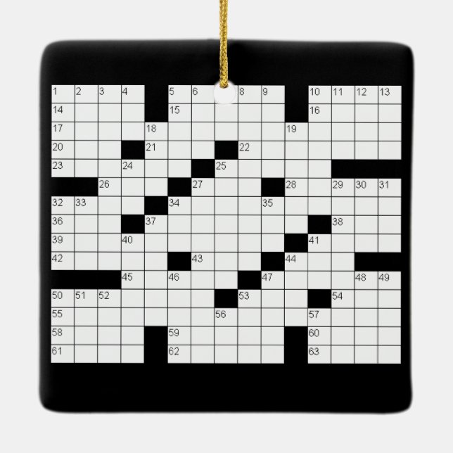 Crossword Puzzle Ornament (Back)