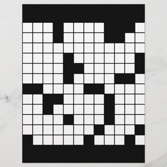 CROSSWORD PUZZLE PATTERN GRAPHICS GAMES FUN WORDS FLYER (Front)