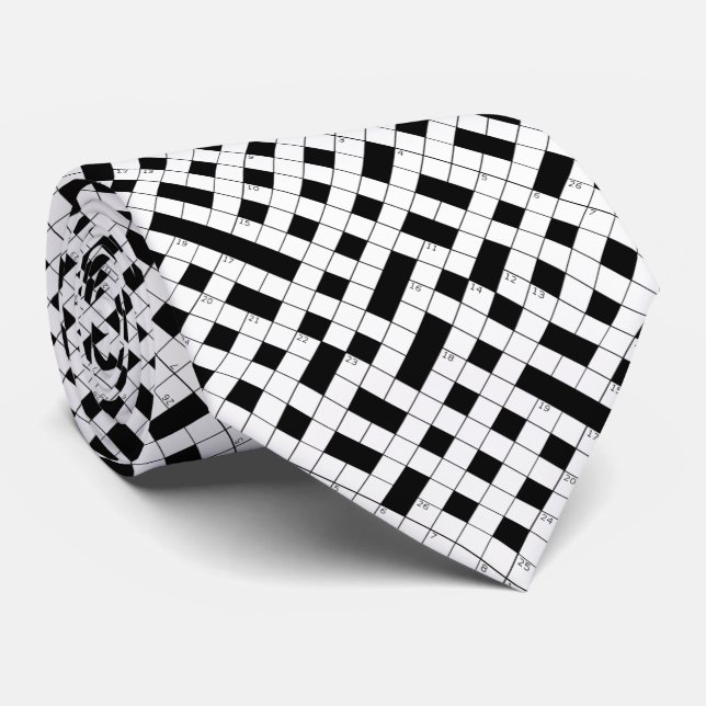 Crossword Puzzle Pattern Tie (Rolled)