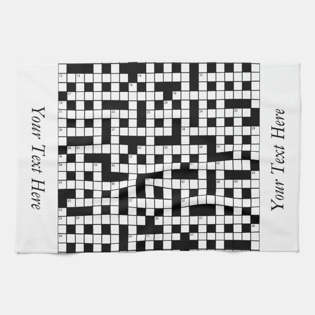 Crossword Puzzle Personalised Tea Towel (Horizontal)
