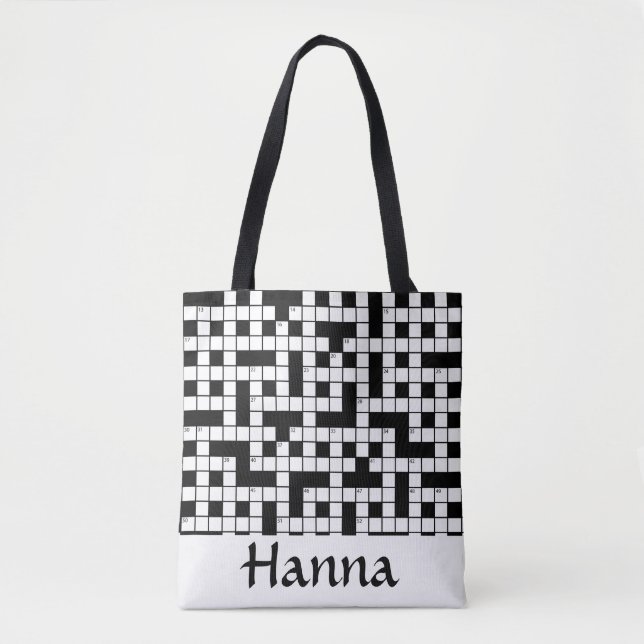 Crossword Puzzle Personalised Tote Bag (Front)