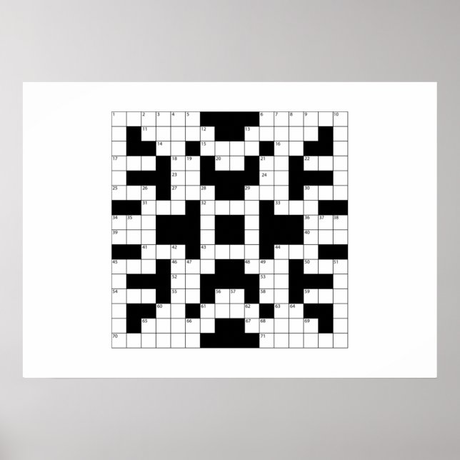 Crossword Puzzle Poster (Front)