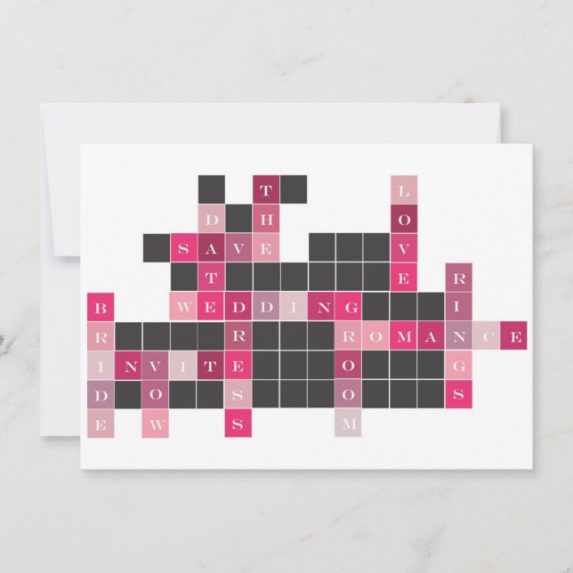 Crossword Puzzle Save the Date (Front)
