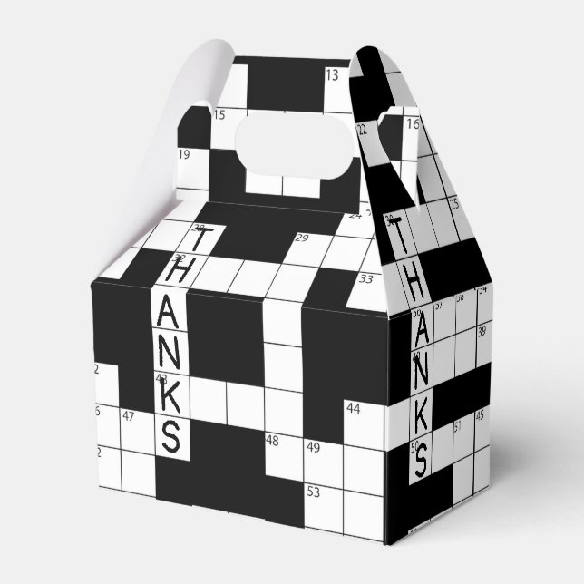 Crossword Puzzle Thanks Favour Box (Front Side)