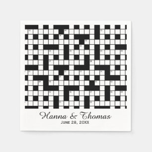 Crossword Puzzle Theme Wedding Napkin