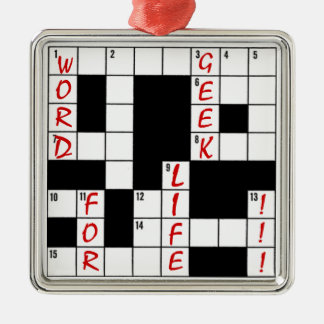 Crossword Puzzle Word Geek For Life Metal Ornament