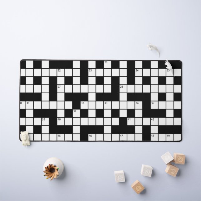 Crossword Word Puzzle Themed Desk Mat (Kids Table)