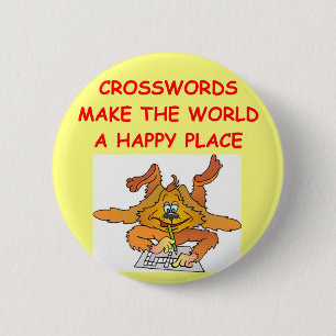 crosswords 6 cm round badge