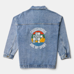 Crosswords Are My Sport, Puzzle Fans Denim Jacket