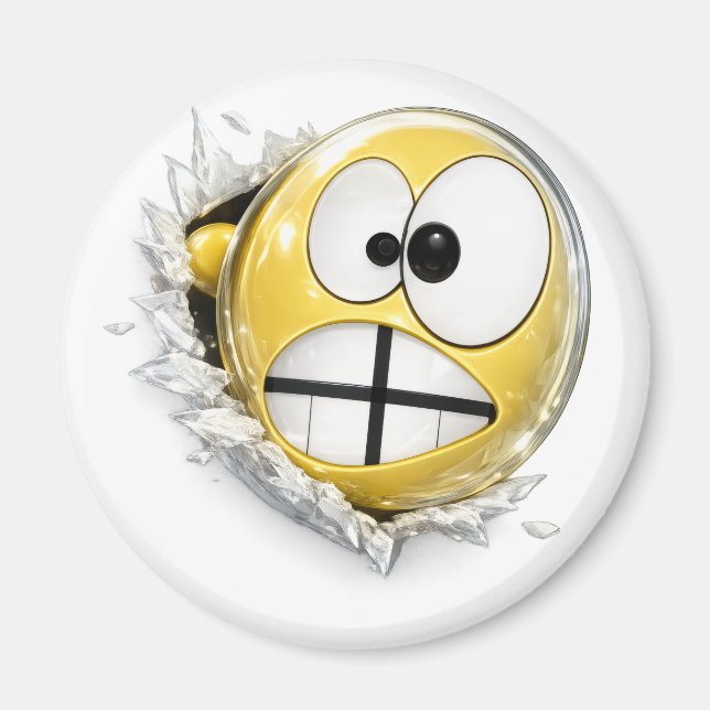 Crossy 3D Emoji Round Magnet (Front)