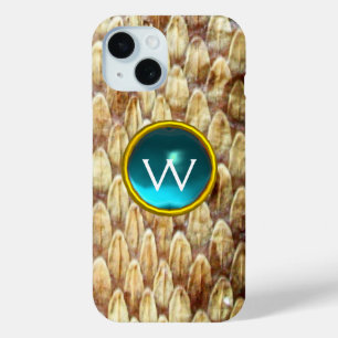 CROTALUS ACQUA BLUE GEM MONOGRAM  iPhone 15 CASE